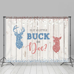 Lofaris Buck Or Doe Glitter Wooden Winter Backdrop for Baby Shower