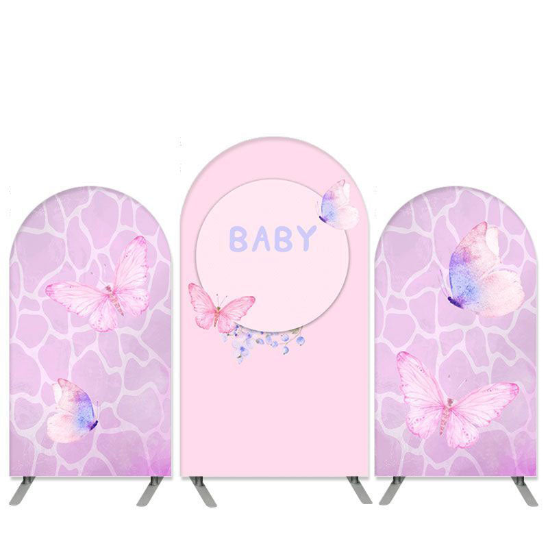 Lofaris Butterfly Theme Light Pink Baby Shower Arch Backdrop Kit