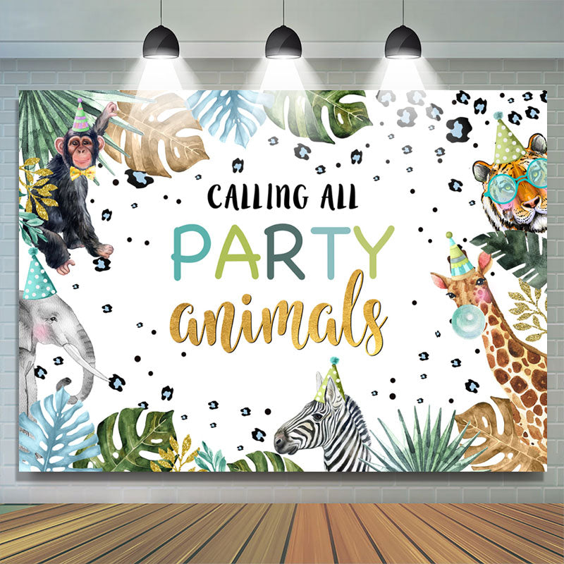 Lofaris Calling All Party Animals Birthday Backdrop For Kids