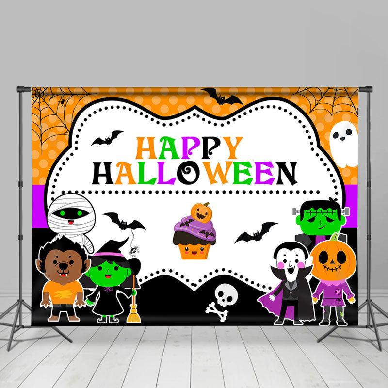 Lofaris Cartoon Cute Happy Halloween Themed Backdrop For Kids