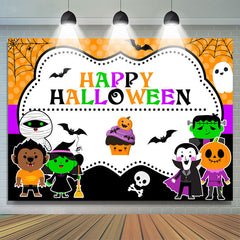 Lofaris Cartoon Cute Happy Halloween Themed Backdrop For Kids