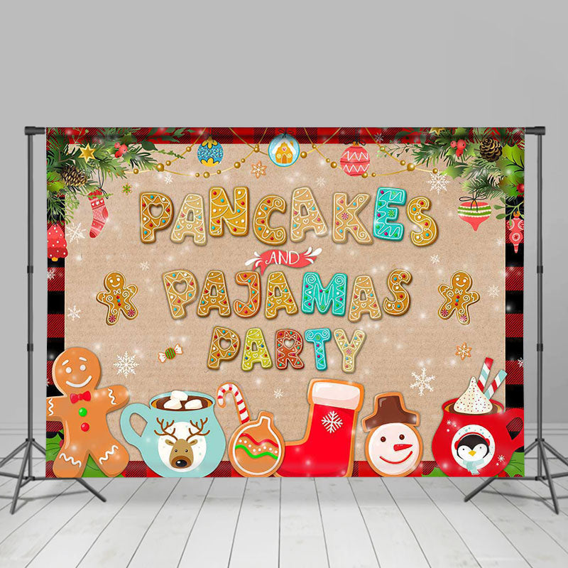 Lofaris Cartoon gingerbread alphabet Christmas photo backdrop