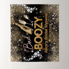 Lofaris Champagne Bad Boozy Gold Glitter Backdrop for Party