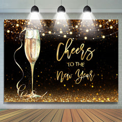 Lofaris UK Champagne Glass Cheers To The New Year 2023 Backdrop