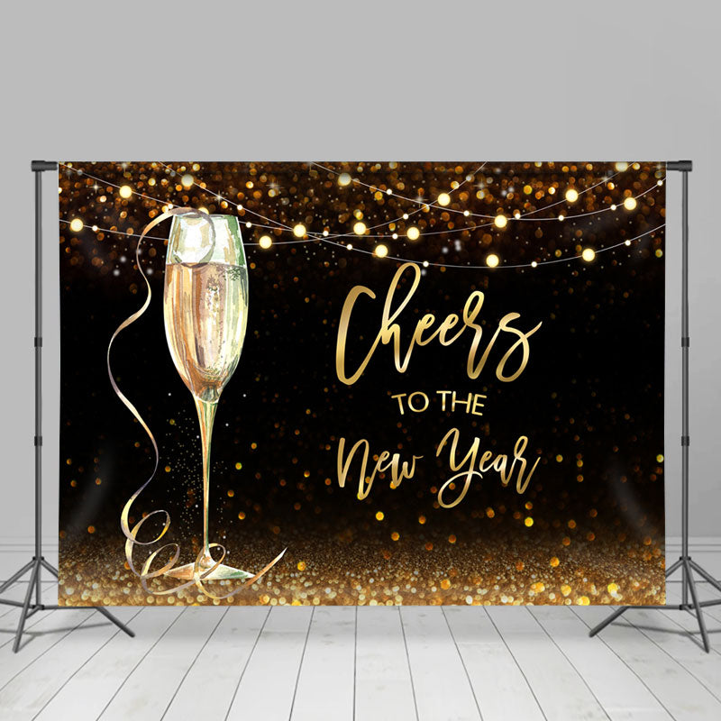 Lofaris UK Champagne Glass Cheers To The New Year 2023 Backdrop