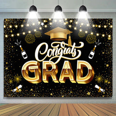 Lofaris Champagne Scroll Spark Congrats Grad Backdrop