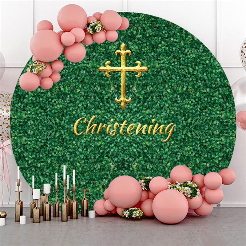 Lofaris Christening And Grassland Happy Birthday Circle Backdrop