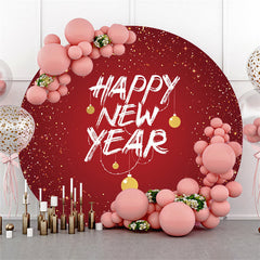 Lofaris Christmas Balls Holiday Circle Happy New Year Backdrop