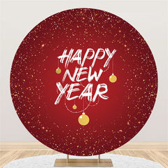 Lofaris Christmas Balls Holiday Circle Happy New Year Backdrop