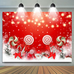 Lofaris Christmas Tree Candy Red Bokeh Backdrop for Party