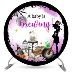 Lofaris Circle Baby Is Brewing Halloween Gender Reveal Backdrop