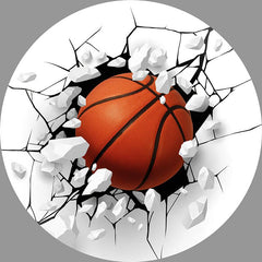 Lofaris Circle Broken Wall Basketball Happy Birthday Backdrop