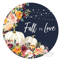 Lofaris Circle Floral Pumpkin Fall In Love Wedding Backdrop