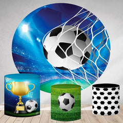 Lofaris Circle Football Goals Round Happy Birthday Backdrop