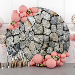 Lofaris Circle Full Of Rocks Simple Happy Birthday Backdrop