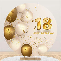 Lofaris Circle Glitter Balloons 18th Happy Birthday Backdrop