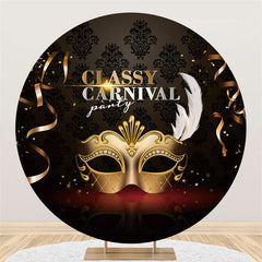 Lofaris Circle Gold And Black Classy Carnival Party Backdrop