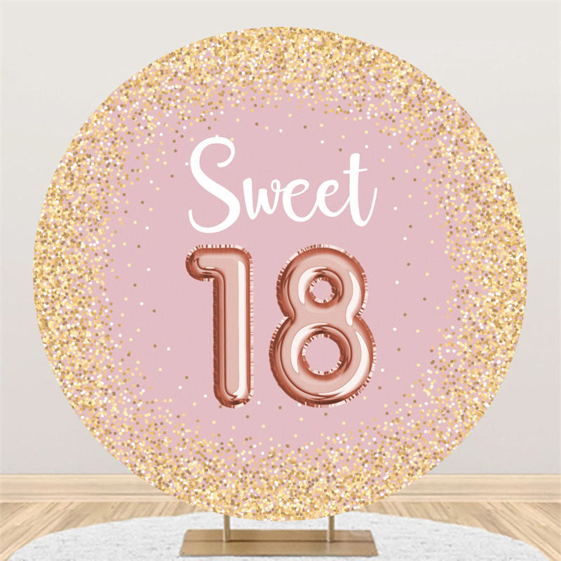 Round Backdrop Sweet 16 Sixteen Birthday Gold buying Custom Any Color Polyester Elastic Band Circle Background Banner Photography Party Decoration