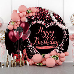 Lofaris Circle High Heels Balloon Red Theme Birthday Backdrop