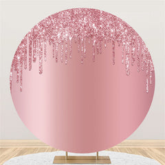 Lofaris Circle Light Pink Glitter Birthday Party Backdrops