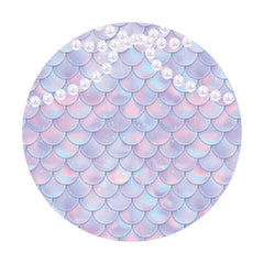 Lofaris Circle Mermaid Scales And Pearl Birthday Backdrop