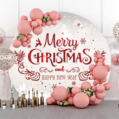 Lofaris Circle Merry Christmas And Happy New Year Backdrop