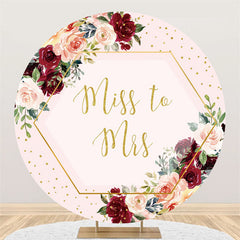 Lofaris Circle Mr To Mrs Red Flower Wedding Backdrop For Party