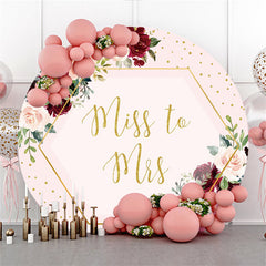 Lofaris Circle Mr To Mrs Red Flower Wedding Backdrop For Party