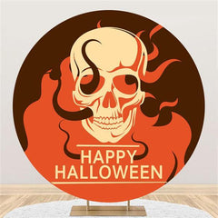 Lofaris Circle Skull Red Happy Helloween Backdrop For Party