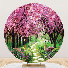 Lofaris Circle Spring Flower Tree Park Happy Birthday Backdrop