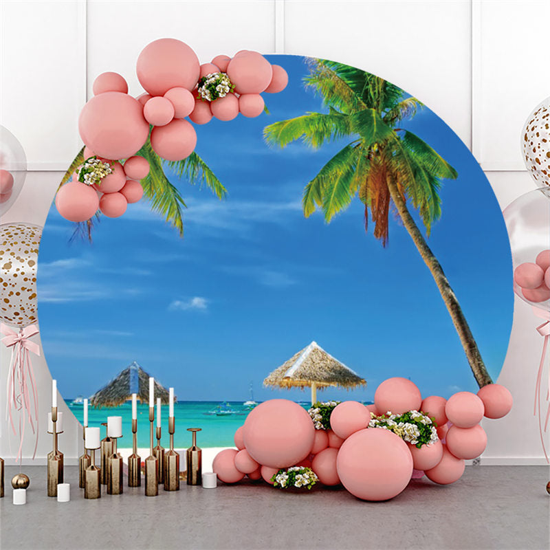 Lofaris Circle Summer Hawaii Beach Birthday Party Backdrop