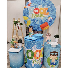 Lofaris Circle Summer Pool Party Backdrop Kit For Birthday