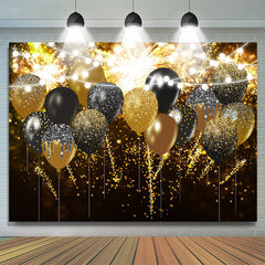 Lofaris UK Classic Glitter Balloon Shiny Happy New Year Backdrop