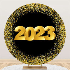 Lofaris Classic Happy 2023 New Year Circle Holiday Backdrop