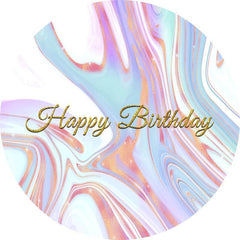 Lofaris Colored Abstract Custom Round Happy Birthday Backdrop