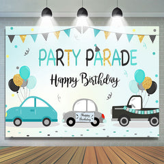 Lofaris Colored Flag Car Party Parade Happy Birthday Backdrop