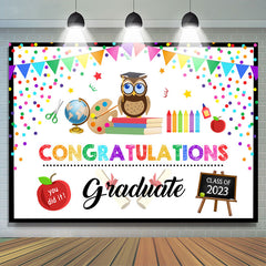 Lofaris Colorful And Cute Congratuations Graduate Backdrop