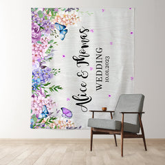 Lofaris Colorful Flowers And Butterfly Spring Theme Backdrop