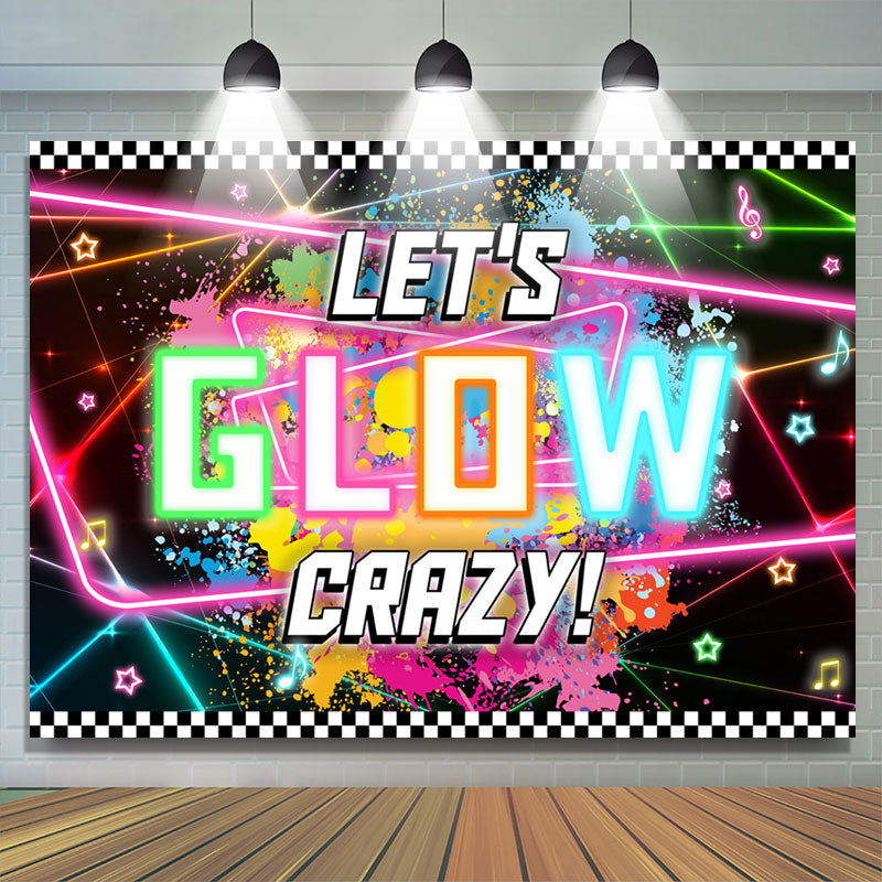 Lofaris Colorful Graffiti Lets Glow Crazy Birthday Backdrop