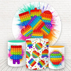 Lofaris Colorful Graffiti Pop Wall Round Birthday Backdrop Kit
