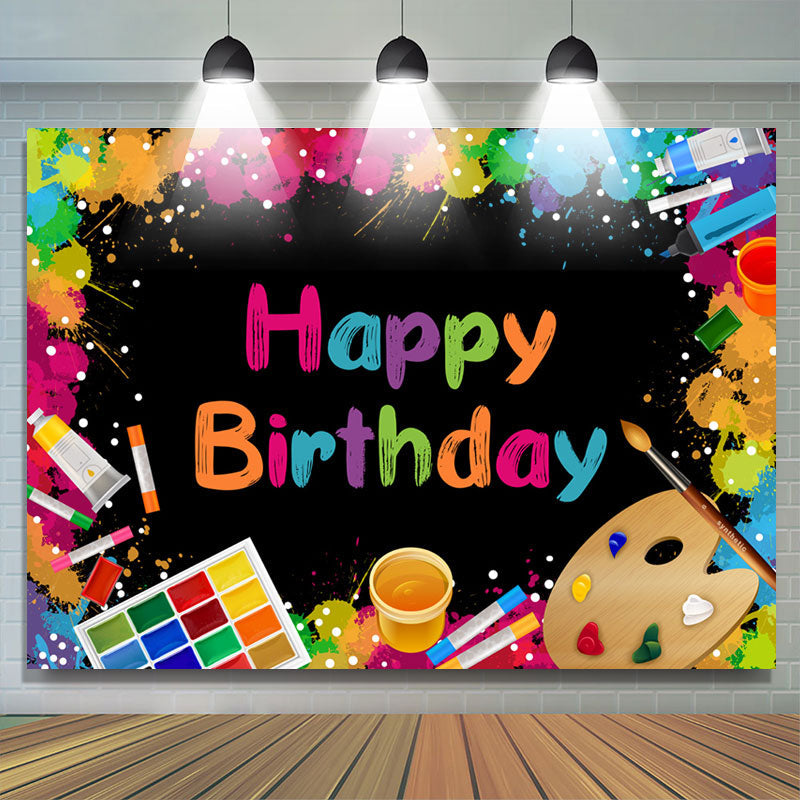 Lofaris Colorful Printed Graffiti Black Backdrop For Birthday
