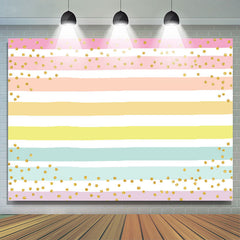 Lofaris Colorful Stripes And Glitter Dots Birthday Backdrop