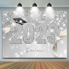 Lofaris Congratulations Class Of 2023 Glitter Graduate Backdrop