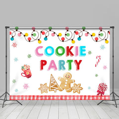 Lofaris Cookie Party Snowflake Christmas Tree Lights Backdrop