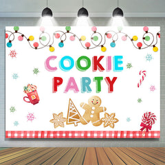 Lofaris Cookie Party Snowflake Christmas Tree Lights Backdrop