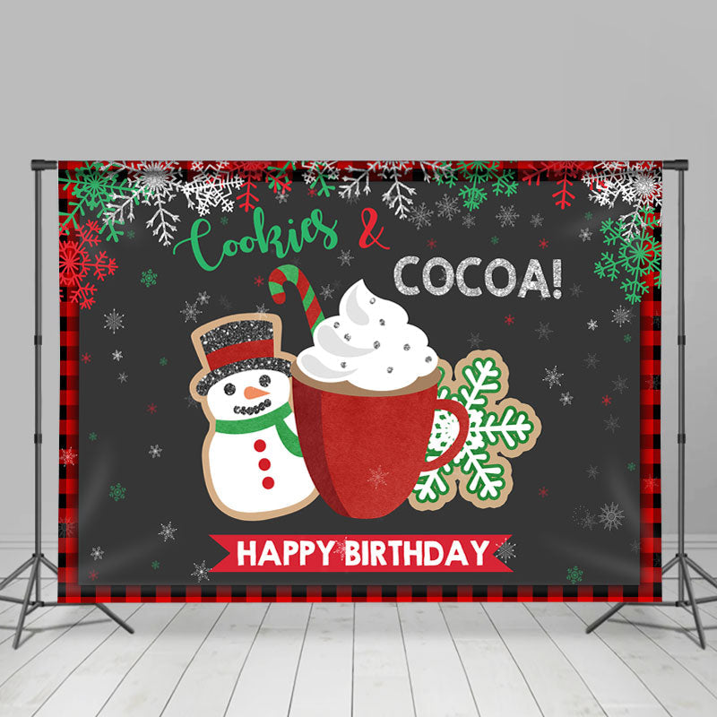 Lofaris Cookies and Cocoa! Winter Christmas Brithday Backdrop