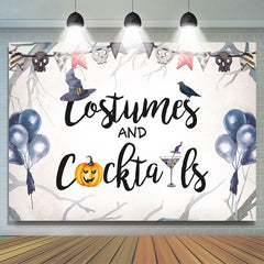 Lofaris Costumer and Cocktails Bule Balloon Halloween Backdrop