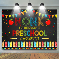 Lofaris Crayon Honk Preschool Class Of 2023 Grad Backdrop