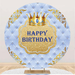 Lofaris Crown Diamond Circle Happy Birthday Backdrop For Boy