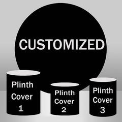 Lofaris Customize Elastic Fabric Round Plinth Cover Backdrop Kit